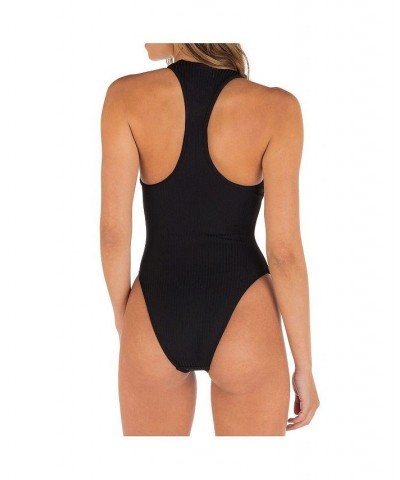 Women's Black NASCAR Racerback One-Piece Bathing Suit Black $40.50 Swimsuits