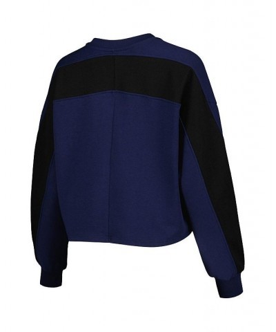 Women's Navy Michigan Wolverines Back To Reality Colorblock Pullover Sweatshirt Navy $30.55 Sweatshirts