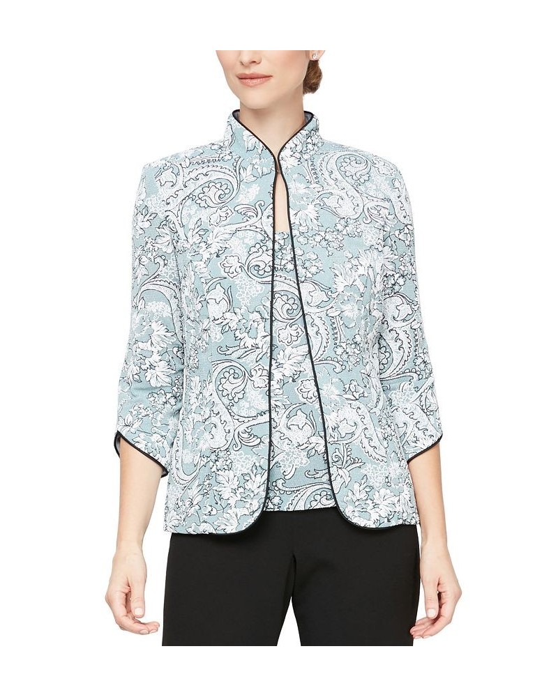 Women's Printed Jacket & Scoop-Neck Top Ice Sage $65.19 Tops