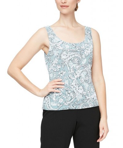 Women's Printed Jacket & Scoop-Neck Top Ice Sage $65.19 Tops