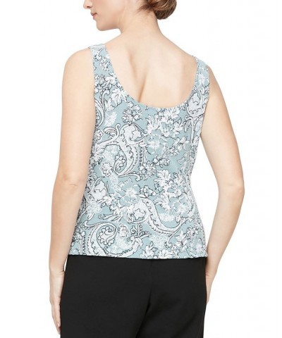 Women's Printed Jacket & Scoop-Neck Top Ice Sage $65.19 Tops