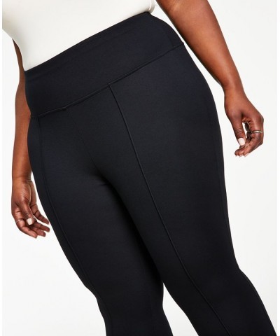 Trendy Plus Size High-Waist Ponte Pants Deep Black $15.77 Pants