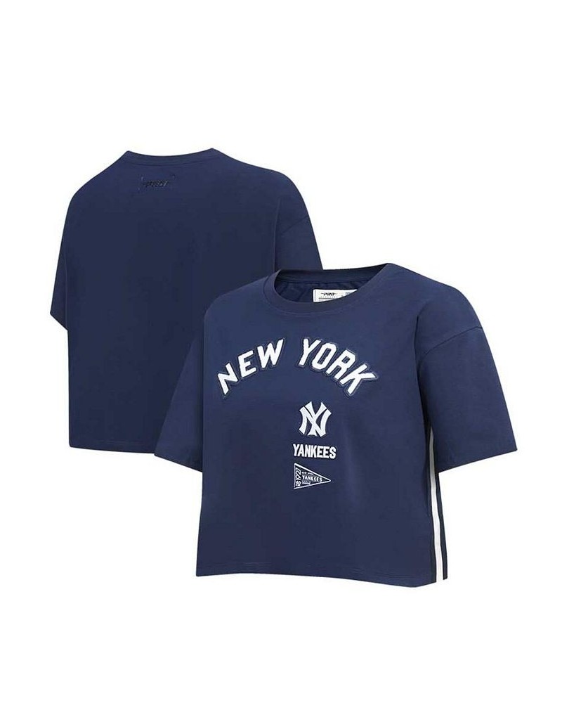 Women's Navy New York Yankees Retro Classic Cropped Boxy T-shirt Navy $27.49 Tops