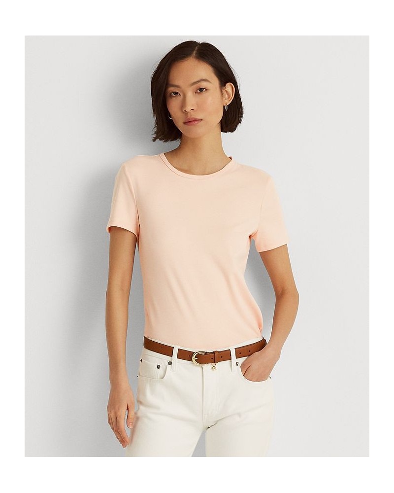 Stretch Knit T-Shirt Pink $25.59 Tops