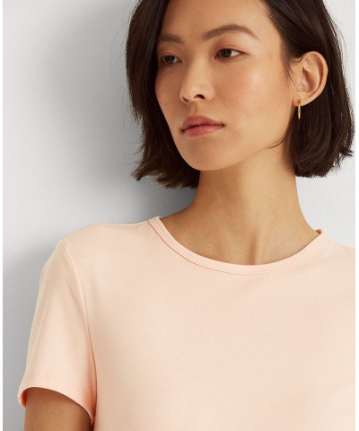 Stretch Knit T-Shirt Pink $25.59 Tops