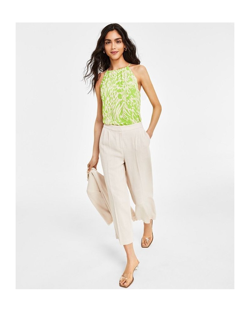 Women's Mid Rise Cropped Wide-Leg Pants Flax $38.27 Pants