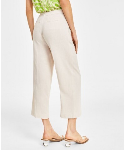 Women's Mid Rise Cropped Wide-Leg Pants Flax $38.27 Pants