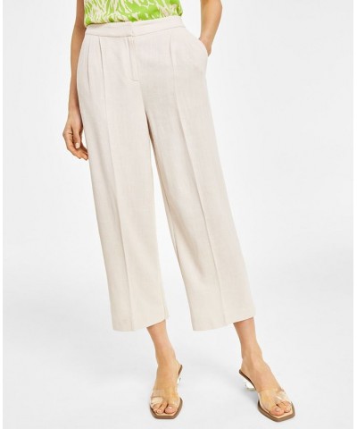 Women's Mid Rise Cropped Wide-Leg Pants Flax $38.27 Pants