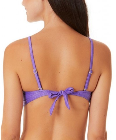 Salt + Cove Juniors' Metallic Shine Bandeau Bikini Top Purple $11.19 Swimsuits