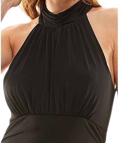 Juniors' Shirred Sleeveless Bodycon Gown Black $22.62 Dresses