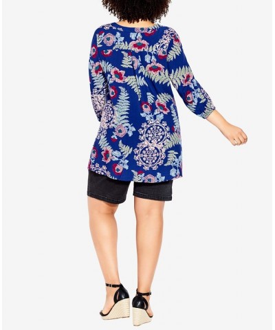 Plus Size Kera Pintuck Tunic Blue Ease $27.60 Tops