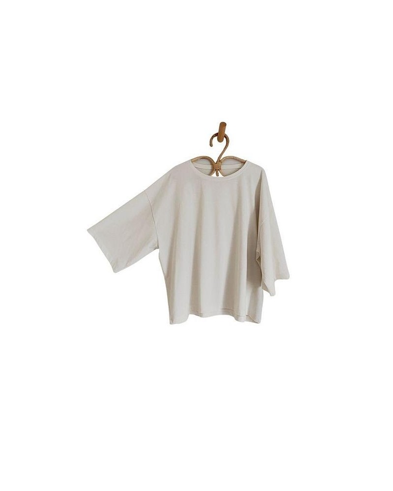 Women's Maternity Organic Cotton Oversized Tee White $38.40 Tops