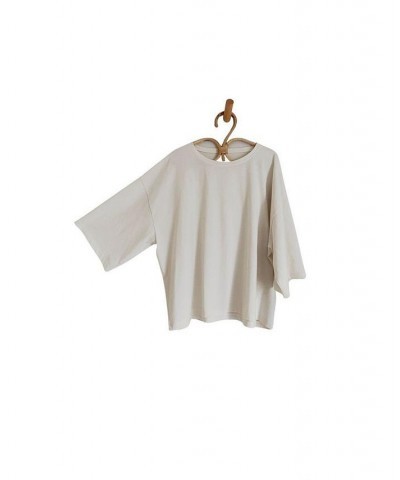 Women's Maternity Organic Cotton Oversized Tee White $38.40 Tops