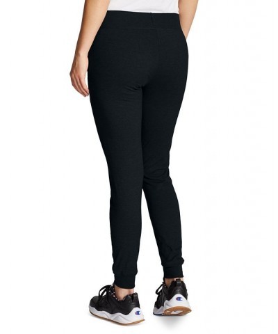 Women's Cotton Jersey Full Length Joggers Black $21.20 Pants