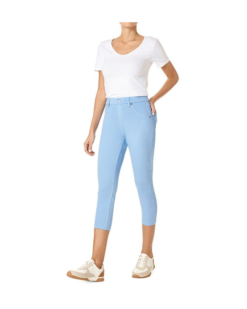 Women's High-Rise Ultra-Soft Denim Capri Leggings Yellow $21.09 Pants