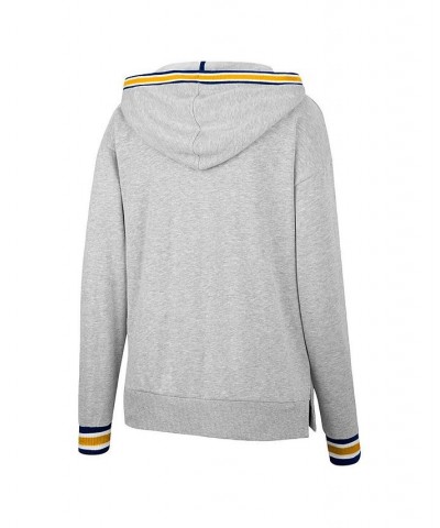 Women's Heathered Gray West Virginia Mountaineers Andy V-Neck Pullover Hoodie Heathered Gray $28.60 Sweatshirts