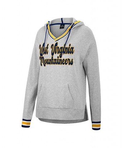 Women's Heathered Gray West Virginia Mountaineers Andy V-Neck Pullover Hoodie Heathered Gray $28.60 Sweatshirts