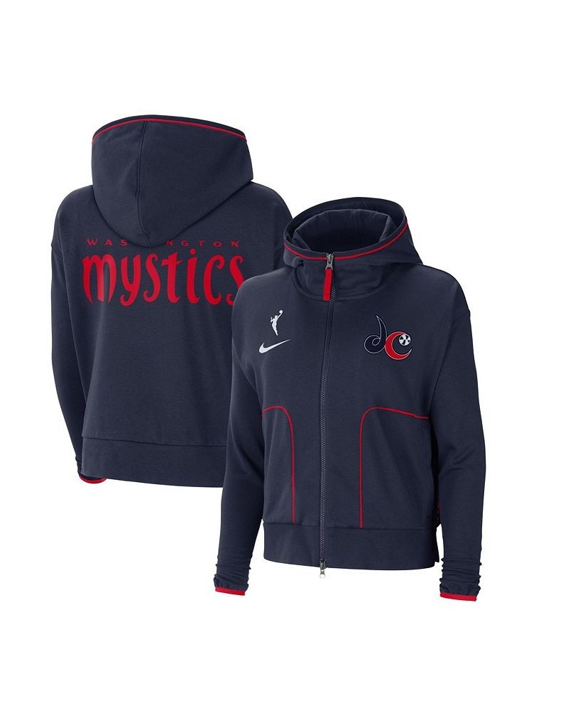 Women's Navy Washington Mystics Full-Zip Knit Jacket Navy $35.20 Jackets