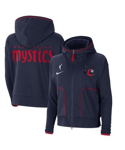 Women's Navy Washington Mystics Full-Zip Knit Jacket Navy $35.20 Jackets