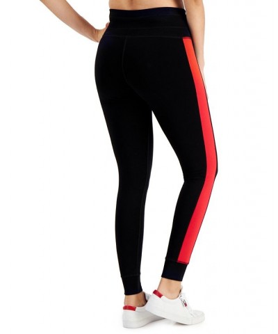 Women's Logo-Stripe High-Rise Full-Length Leggings Blue $16.70 Pants