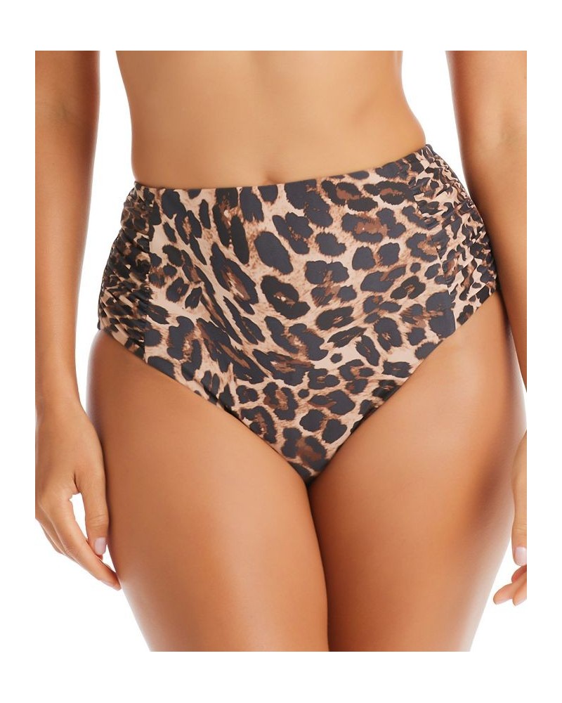 Women's Cheetah-Print High Waist Full Coverage Swim Bottoms Natural $29.00 Swimsuits