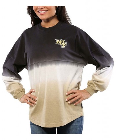 Women's Black UCF Knights Ombre Long Sleeve Dip-Dyed Black $51.29 Tops