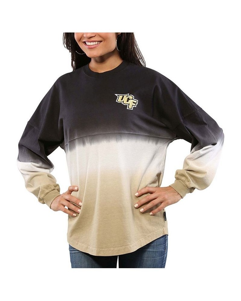 Women's Black UCF Knights Ombre Long Sleeve Dip-Dyed Black $51.29 Tops