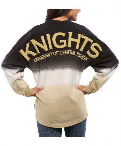 Women's Black UCF Knights Ombre Long Sleeve Dip-Dyed Black $51.29 Tops