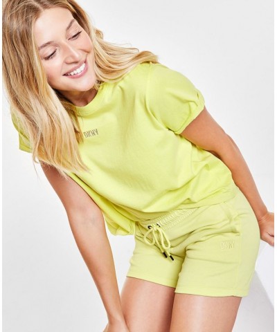 Women's Performance Cotton Logo Drawstring Shorts sunny lime $13.09 Shorts