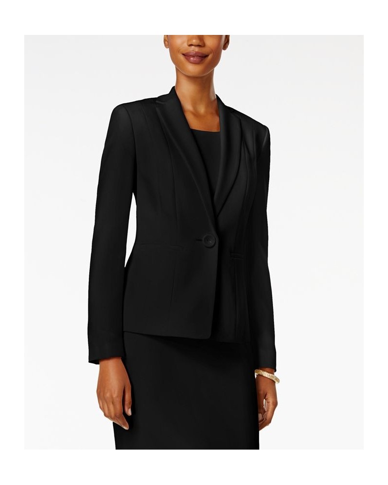 Crepe One-Button Blazer Black $32.70 Jackets