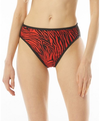 Women's Printed High Leg Bikini Bottoms Ruby $40.28 Swimsuits