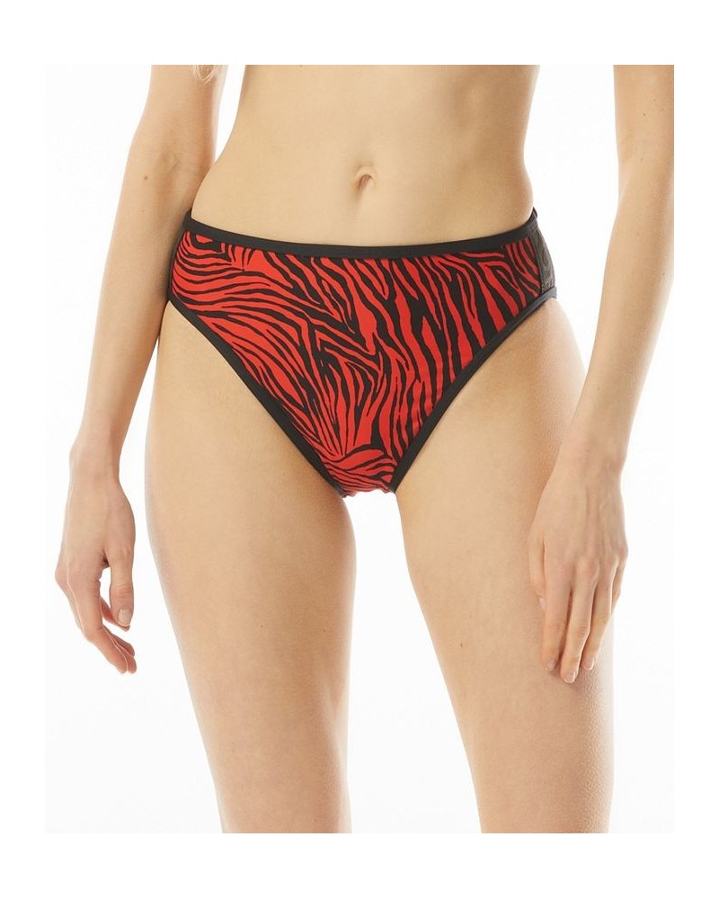 Women's Printed High Leg Bikini Bottoms Ruby $40.28 Swimsuits