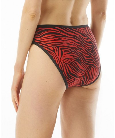 Women's Printed High Leg Bikini Bottoms Ruby $40.28 Swimsuits