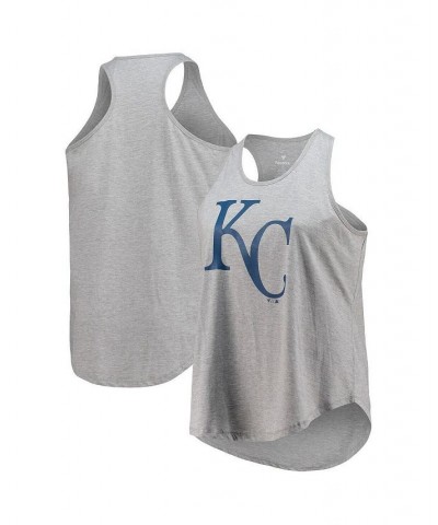 Women's Heather Gray Kansas City Royals Plus Size Racerback Scoop Neck Tank Top Heather Gray $20.25 Tops