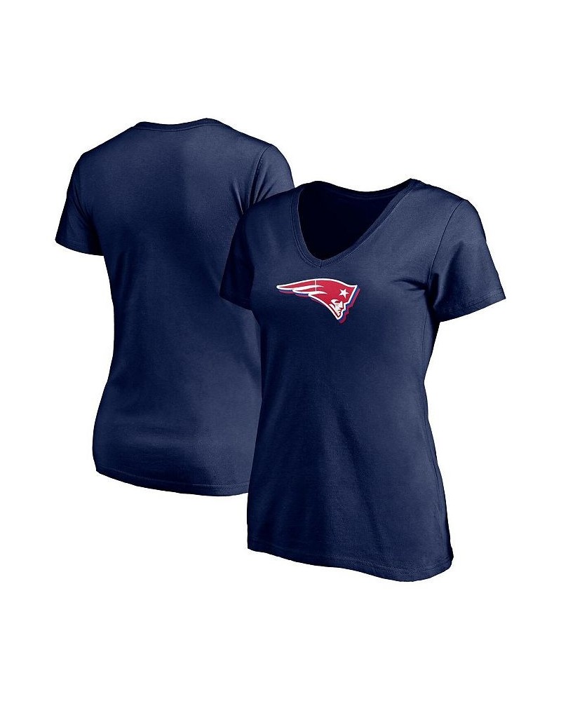 Women's Branded Navy New England Patriots Red White and Team V-Neck T-shirt Navy $15.51 Tops