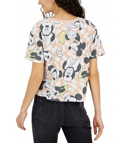 Juniors' Mickey and Minnie Crewneck Graphic T-Shirt White/peachy Keen $9.68 Tops