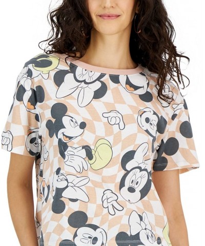 Juniors' Mickey and Minnie Crewneck Graphic T-Shirt White/peachy Keen $9.68 Tops