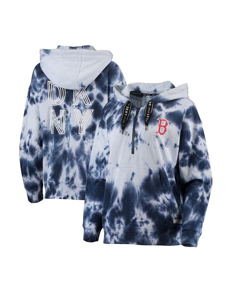 Women's White and Navy Boston Red Sox Dakota Tie-Dye Half-Zip Hoodie White, Navy $39.90 Sweatshirts