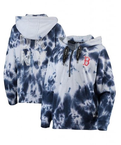 Women's White and Navy Boston Red Sox Dakota Tie-Dye Half-Zip Hoodie White, Navy $39.90 Sweatshirts