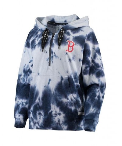 Women's White and Navy Boston Red Sox Dakota Tie-Dye Half-Zip Hoodie White, Navy $39.90 Sweatshirts