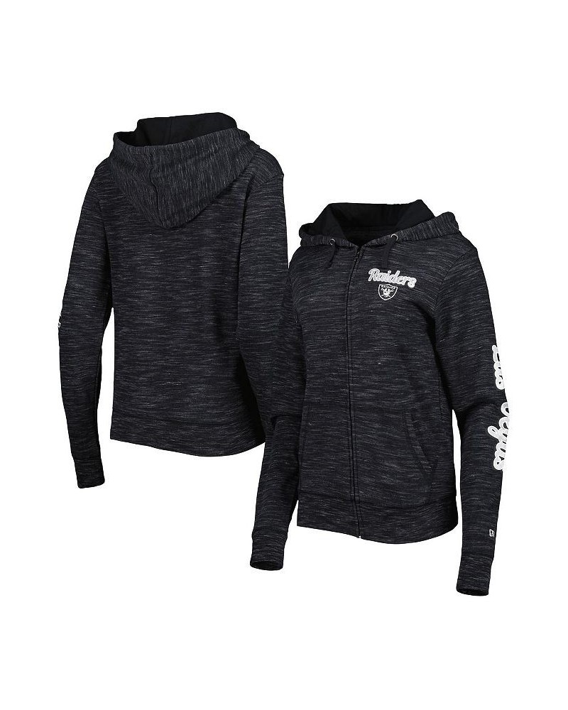 Women's Black Las Vegas Raiders Reverse Full-Zip Hoodie Black $34.40 Sweatshirts