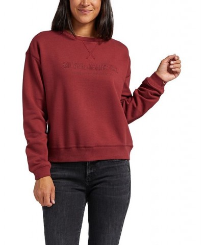 Women's Crewneck Sweatshirt Red $31.90 Tops