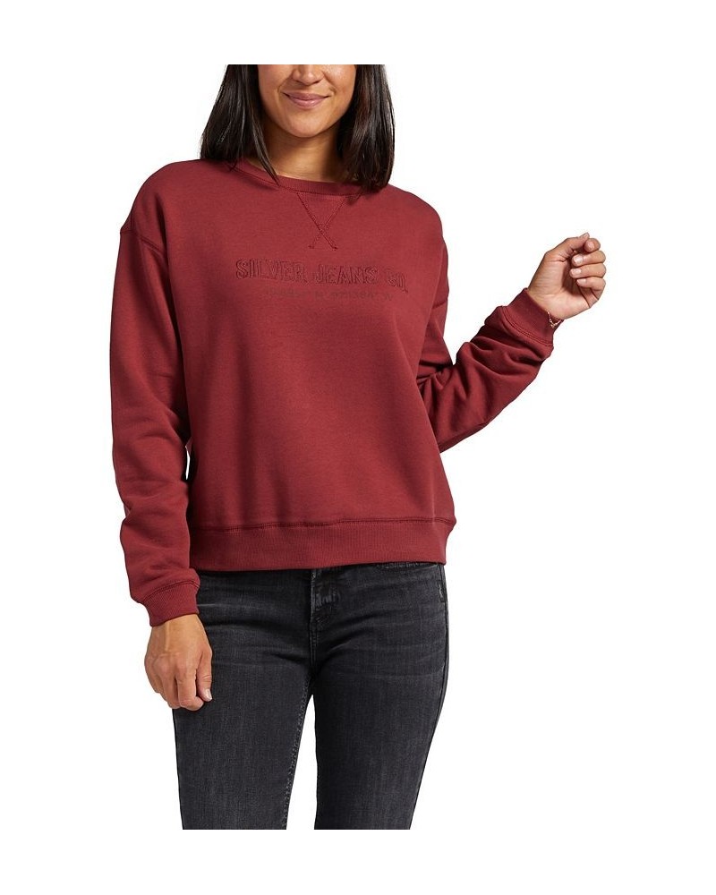 Women's Crewneck Sweatshirt Red $31.90 Tops