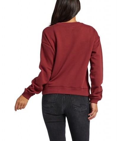 Women's Crewneck Sweatshirt Red $31.90 Tops