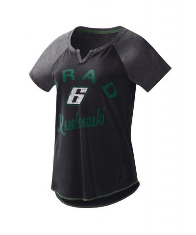 Women's Black Brad Keselowski Grand Slam Tri-Blend Notch V-Neck T-shirt Black $24.74 Tops