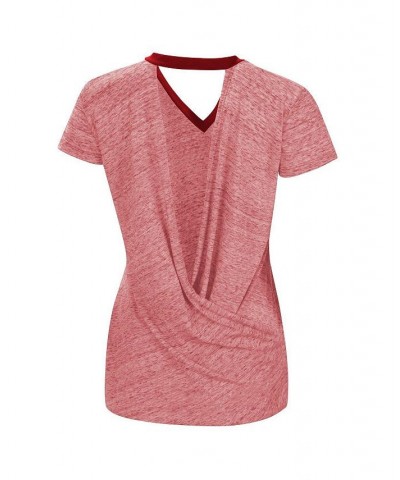 Women's Red Los Angeles Angels Halftime Back Wrap Top V-Neck T-shirt Red $28.49 Tops