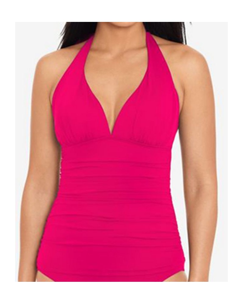 Beach Club Molded Cup Halter Tankini Top & Hipster Bikini Bottoms Orchid $39.96 Swimsuits