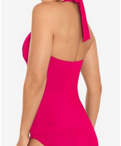 Beach Club Molded Cup Halter Tankini Top & Hipster Bikini Bottoms Orchid $39.96 Swimsuits