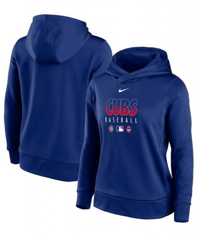 Women's Royal Chicago Cubs Authentic Collection Performance Pullover Hoodie Royal $39.95 Sweatshirts