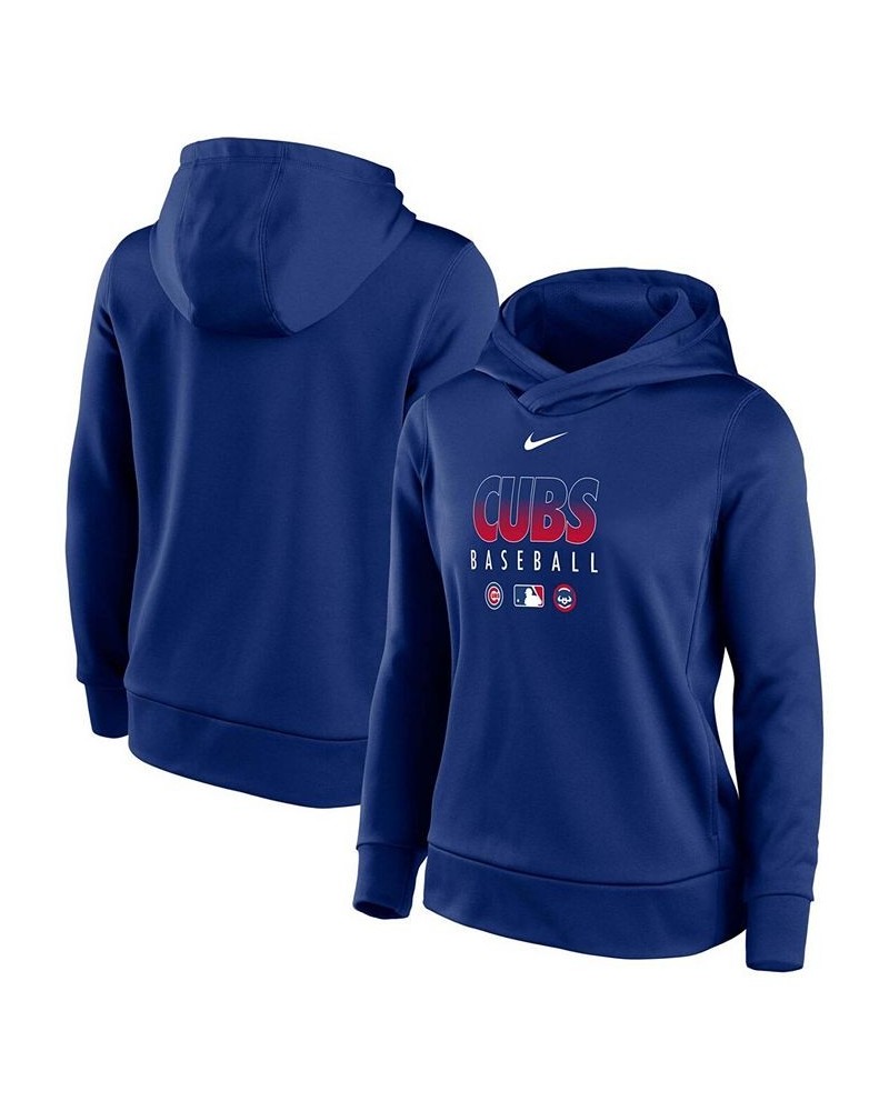 Women's Royal Chicago Cubs Authentic Collection Performance Pullover Hoodie Royal $39.95 Sweatshirts